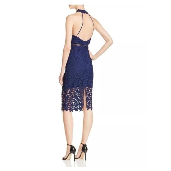 Bardot Gemma Halter Midi Dress - 6, Navy Lace, Cocktail, Christmas Party, NWT - Picture 2 of 12